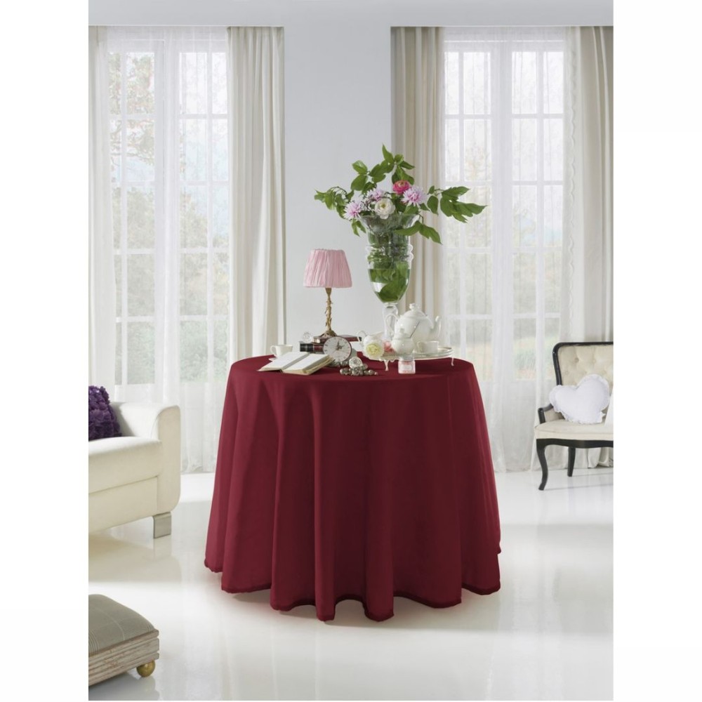 Falda Mesa Camilla Invierno Terciopelo Granate