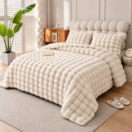 Edredón Rabbit Burbujas Marfil con Sherpa