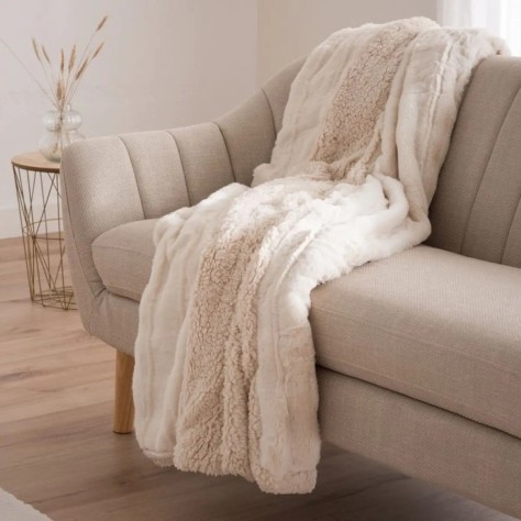 Plaid Rabbit Ondas Marfil con Sherpa | DNA Hogar
