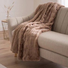 Plaid Rabbit Ondas Visón con Sherpa | DNA Hogar