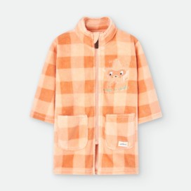 Bata Bebé cuadros naranja - Waterlemon