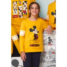 Pijama de niña de Mickey color mostaza - Disney