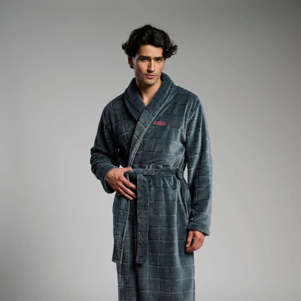 Bata de hombre de coralina gris - muydemi