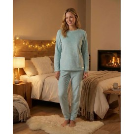 Pijama de mujer en tejido spandex color verde - waterlemon