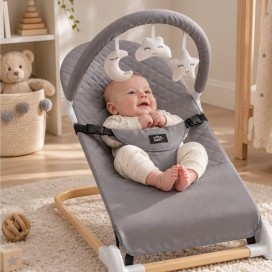 Balancín para Bebé Gris Interbaby con Arco de Juegos
