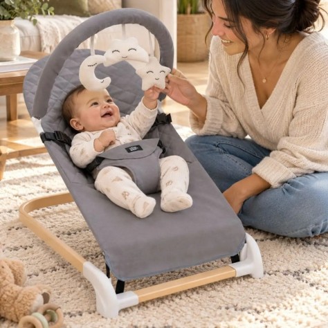Título SEO: Balancín para Bebé Gris Interbaby con Arco de Juegos