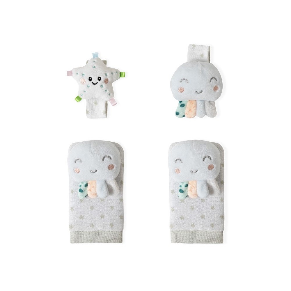 SET SONAJEROS PIES Y MUÑECAS PULPO INTERBABY