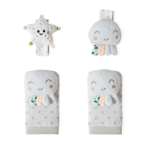 SET SONAJEROS PIES Y MUÑECAS PULPO INTERBABY