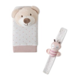 Set sonajeros pies y muñecas osito rosa- interbaby