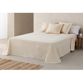 Colcha algodón espiga beige