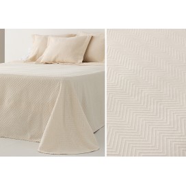 Colcha algodón espiga beige