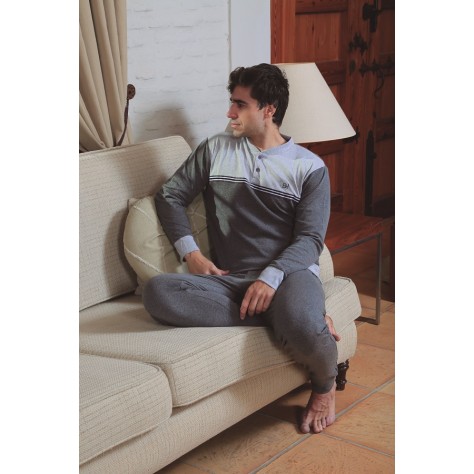 Pijama de Invierno Hombre – Modelo "Carlo" (Algodón Premium)