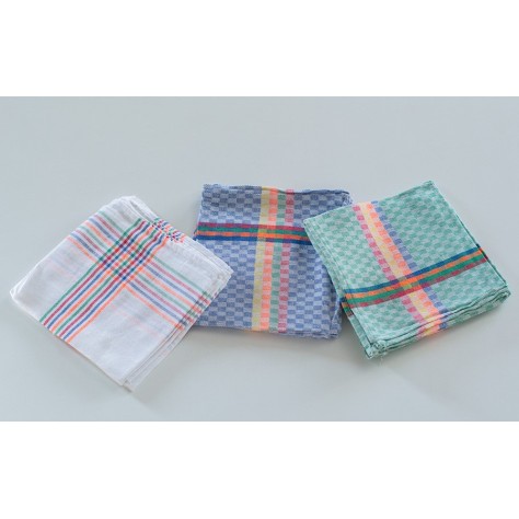 Set de 3 Paños de Cocina 100% Algodón de Sarga - (60x60 cm)