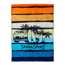 Toalla velours jacquard de playa doble van multicolor
